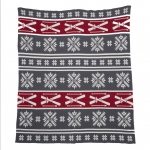 Fair Isle with Skis Throw Holiday Blanket